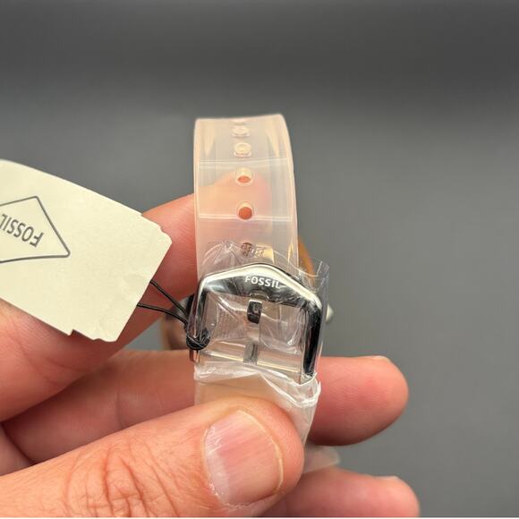 Fossil Womens ES4856 Jude 38mm Peach Silicone Three Hand Quartz Watch NIBWT - Picture 12 of 14